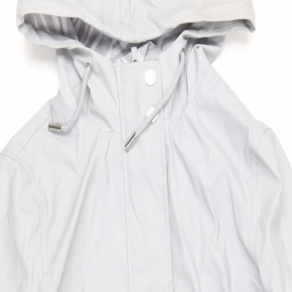 Dorothy Perkins Womens Grey Rain Coat Coat Size 10 Zip - Hooded Water Resistant