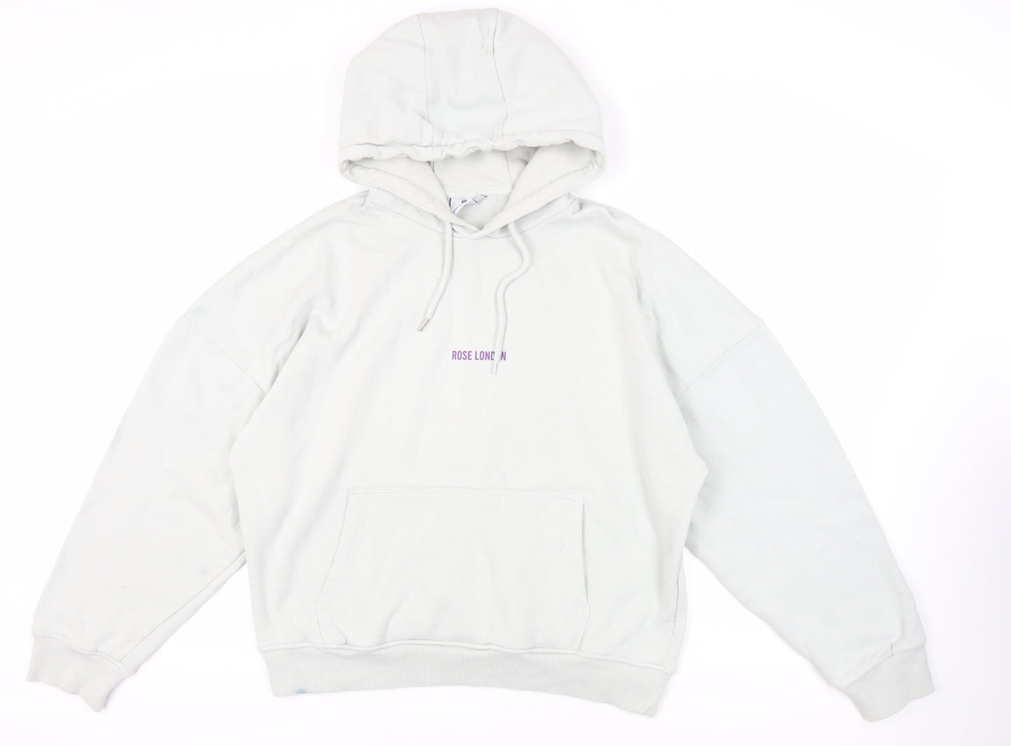 Rose London Womens Green Cotton Pullover Hoodie Size L Pullover - Logo Pockets