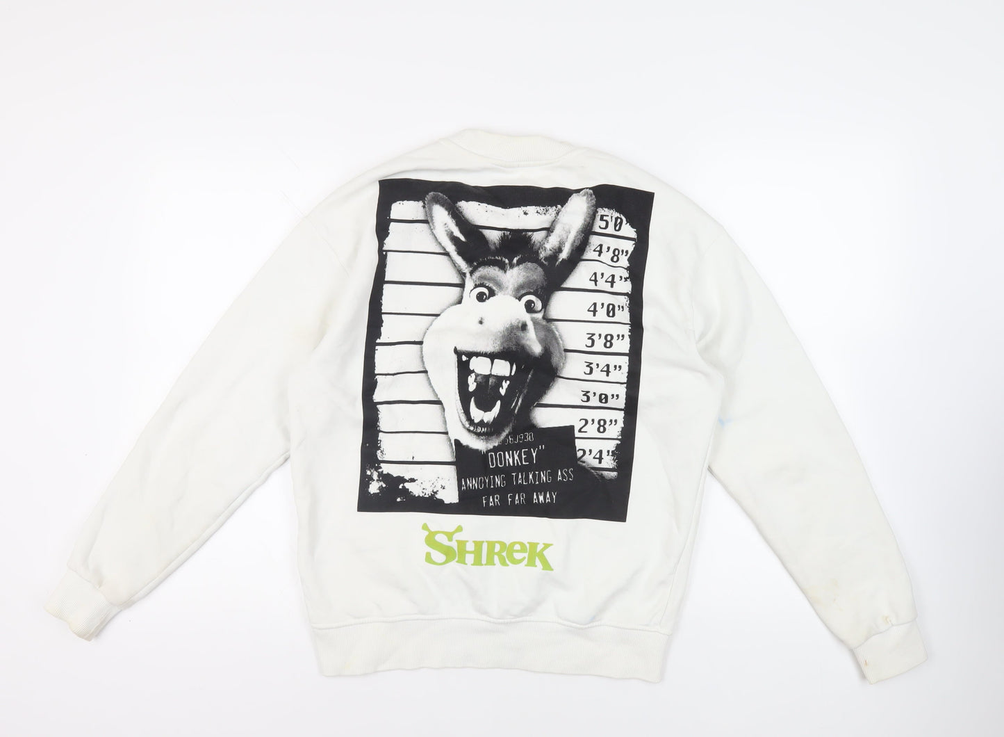Shrek Womens Ivory Cotton Pullover Sweatshirt Size XS Pullover - Donkey