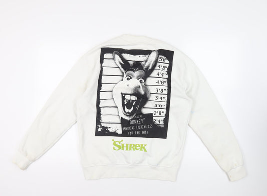 Shrek Womens Ivory Cotton Pullover Sweatshirt Size XS Pullover - Donkey
