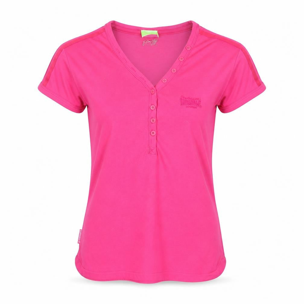 Womens UK Size 12 Lonsdale Pink Polyester T-Shirt
