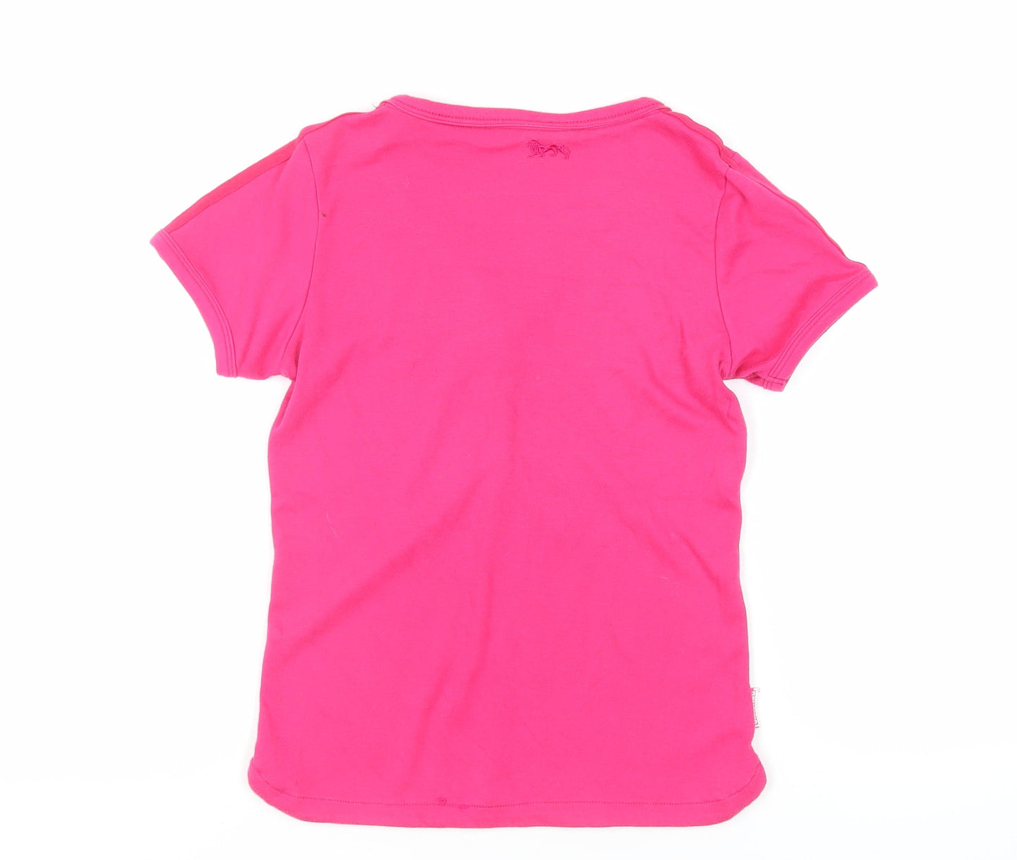 Lonsdale Womens Pink Polyester Basic T-Shirt Size 12 V-Neck - Logo