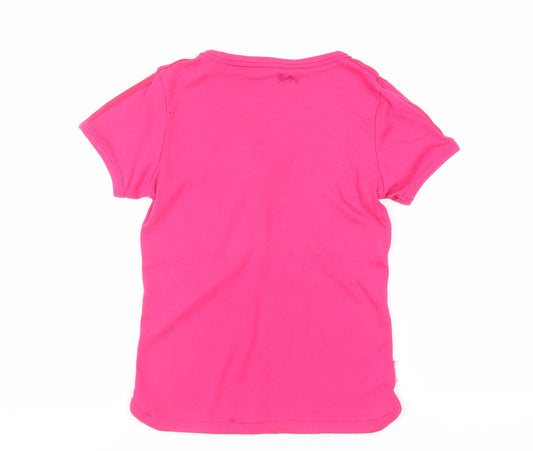 Lonsdale Womens Pink Polyester Basic T-Shirt Size 12 V-Neck - Logo