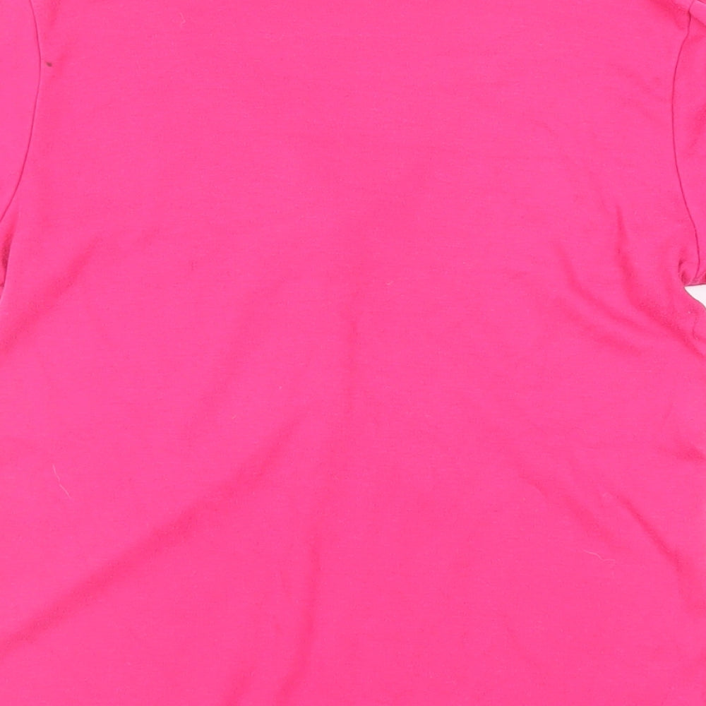 Lonsdale Womens Pink Polyester Basic T-Shirt Size 12 V-Neck - Logo