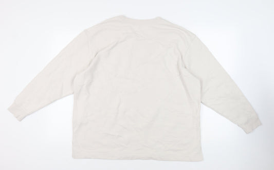 Marks and Spencer Mens Ivory Cotton Pullover Sweatshirt Size L