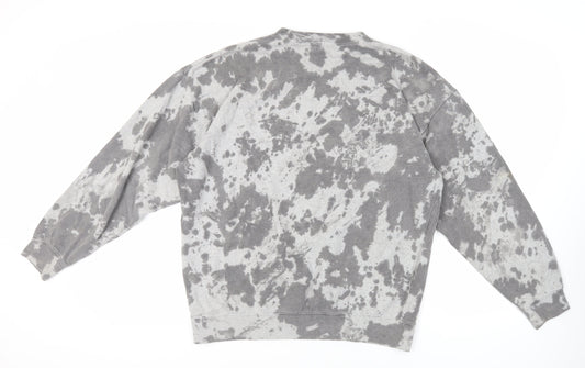 PRETTYLITTLETHING Womens Grey Camouflage Polyester Pullover Sweatshirt Size L Pullover - Logo