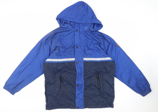 McKINLEY Mens Blue Windbreaker Jacket Size L Zip - Hooded Zipped Pockets Waterproof