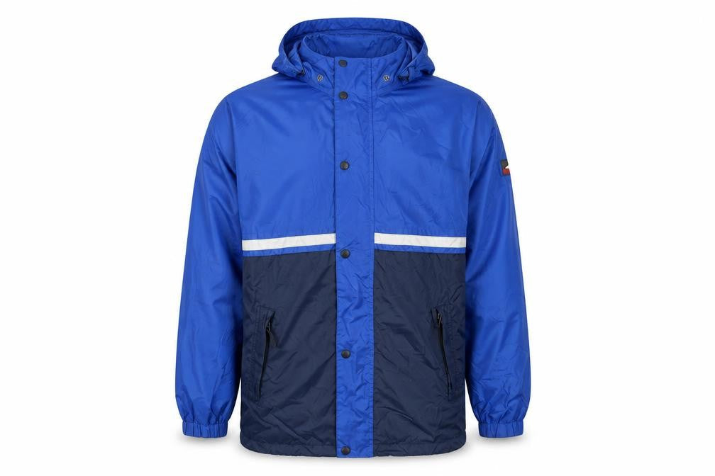 McKINLEY Mens Blue Windbreaker Jacket Size L Zip - Hooded Zipped Pockets Waterproof