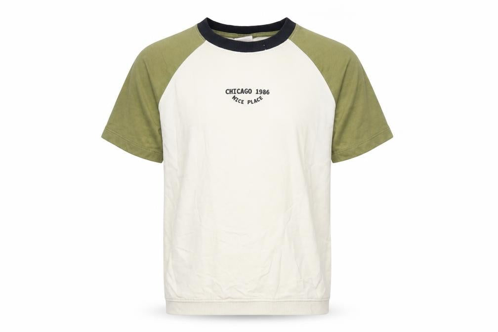 Zara Boys Beige Colourblock Cotton Pullover T-Shirt Size 8 Years Crew Neck Pullover - Chicago