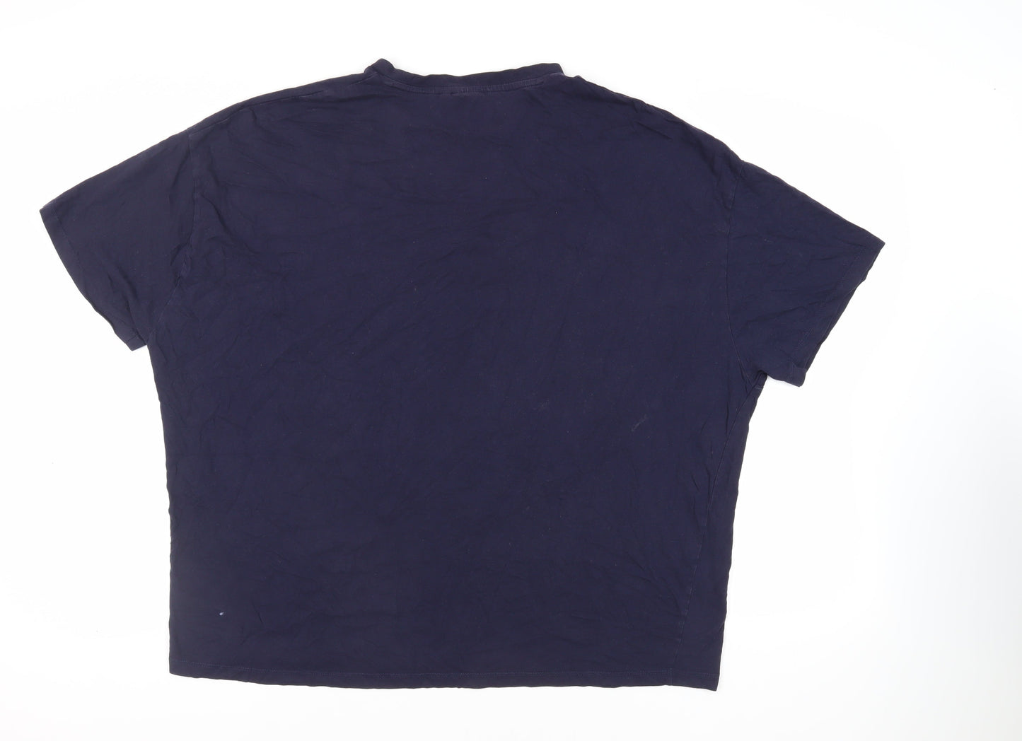 ASOS Mens Blue Cotton T-Shirt Size 2XL Crew Neck