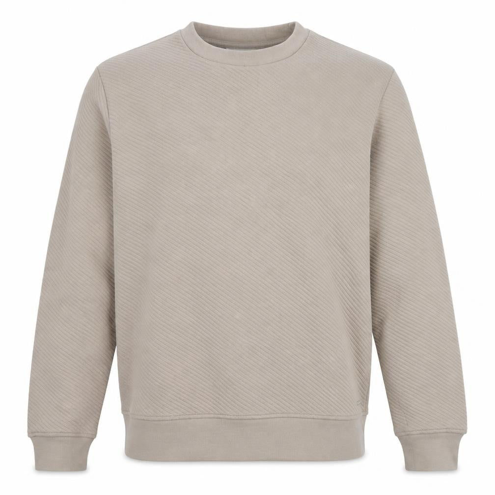Marks & Spencer Mens Beige Cotton Pullover Sweatshirt Size L - Ribbed