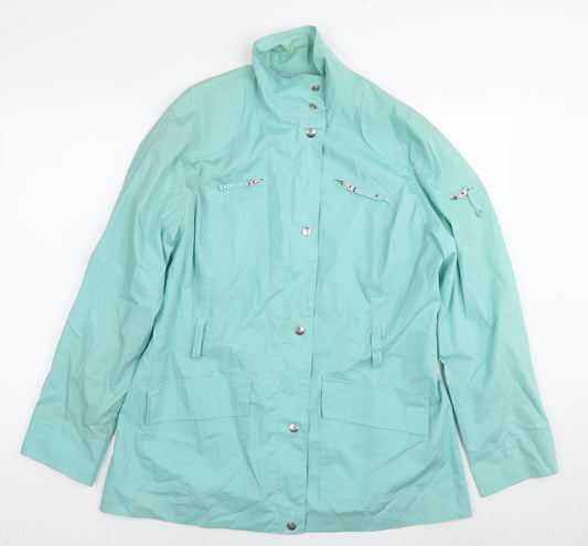 October Womens Blue Parka Coat Size 18 Zip