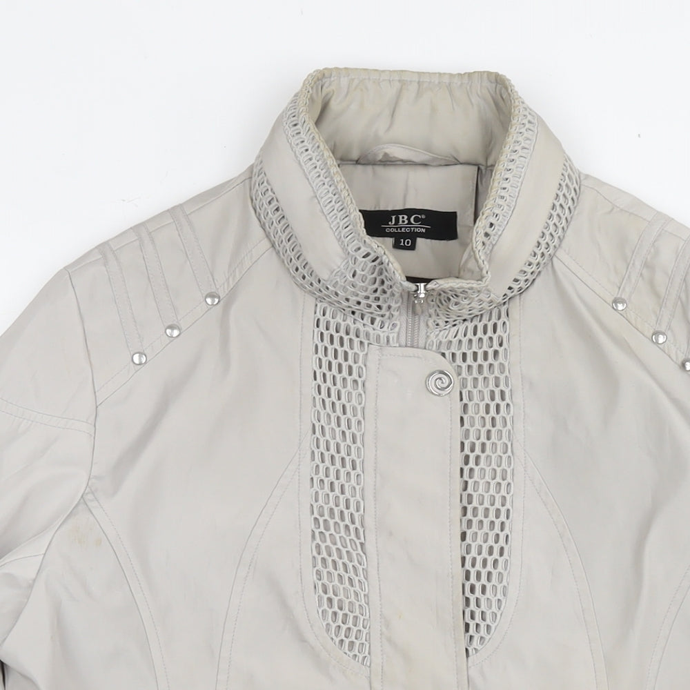 JCB Womens Grey Rain Coat Coat Size 10 Zip