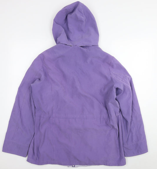 Debenhams Womens Purple Parka Coat Size 16 Zip