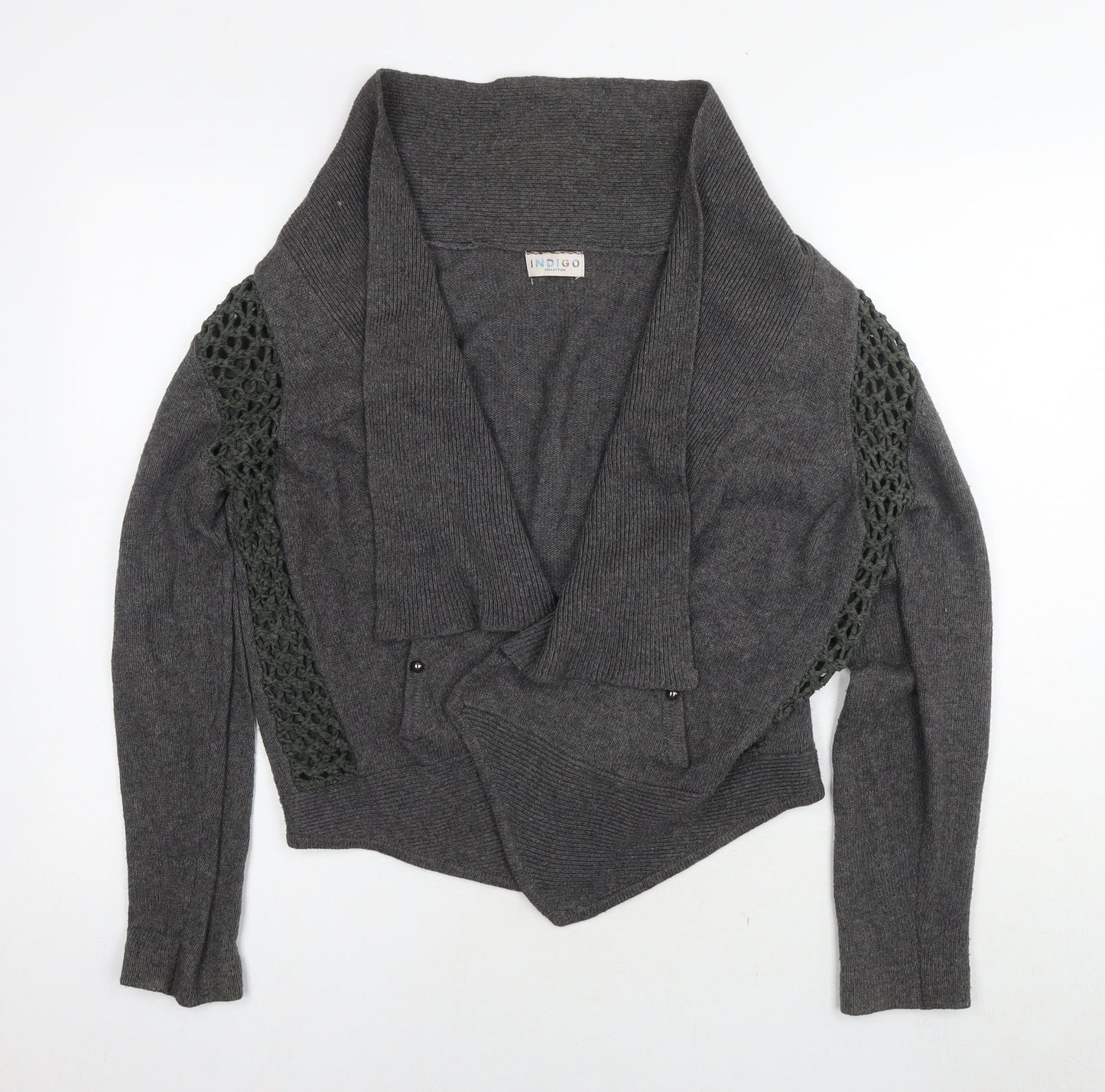 Marks and Spencer Womens Grey V-Neck Viscose Cardigan Jumper Size 18