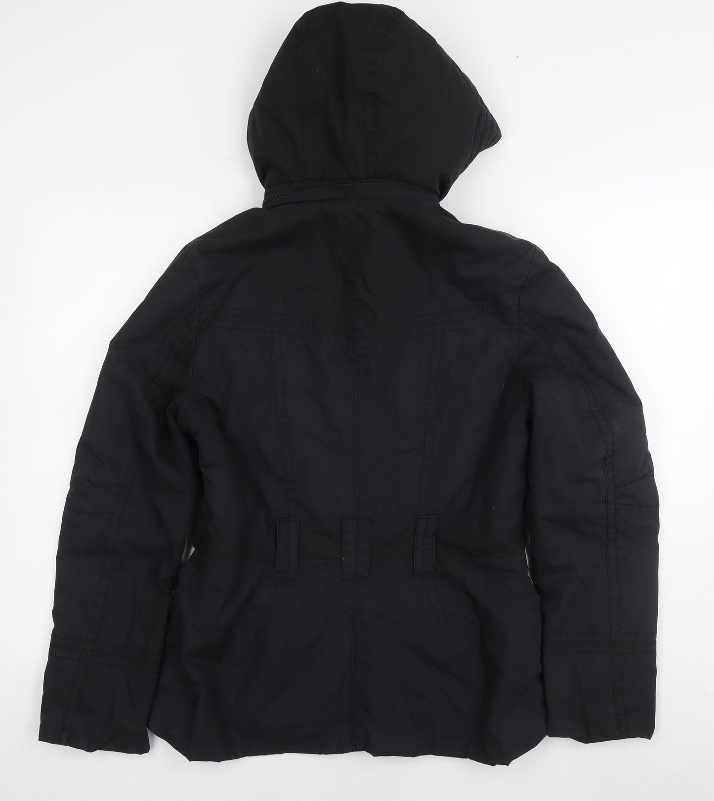 H&M Womens Black Parka Jacket Size 8 Zip
