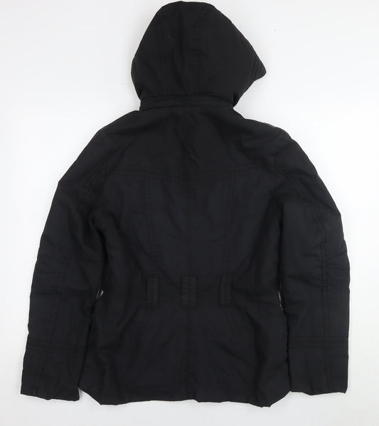 H&M Womens Black Parka Jacket Size 8 Zip