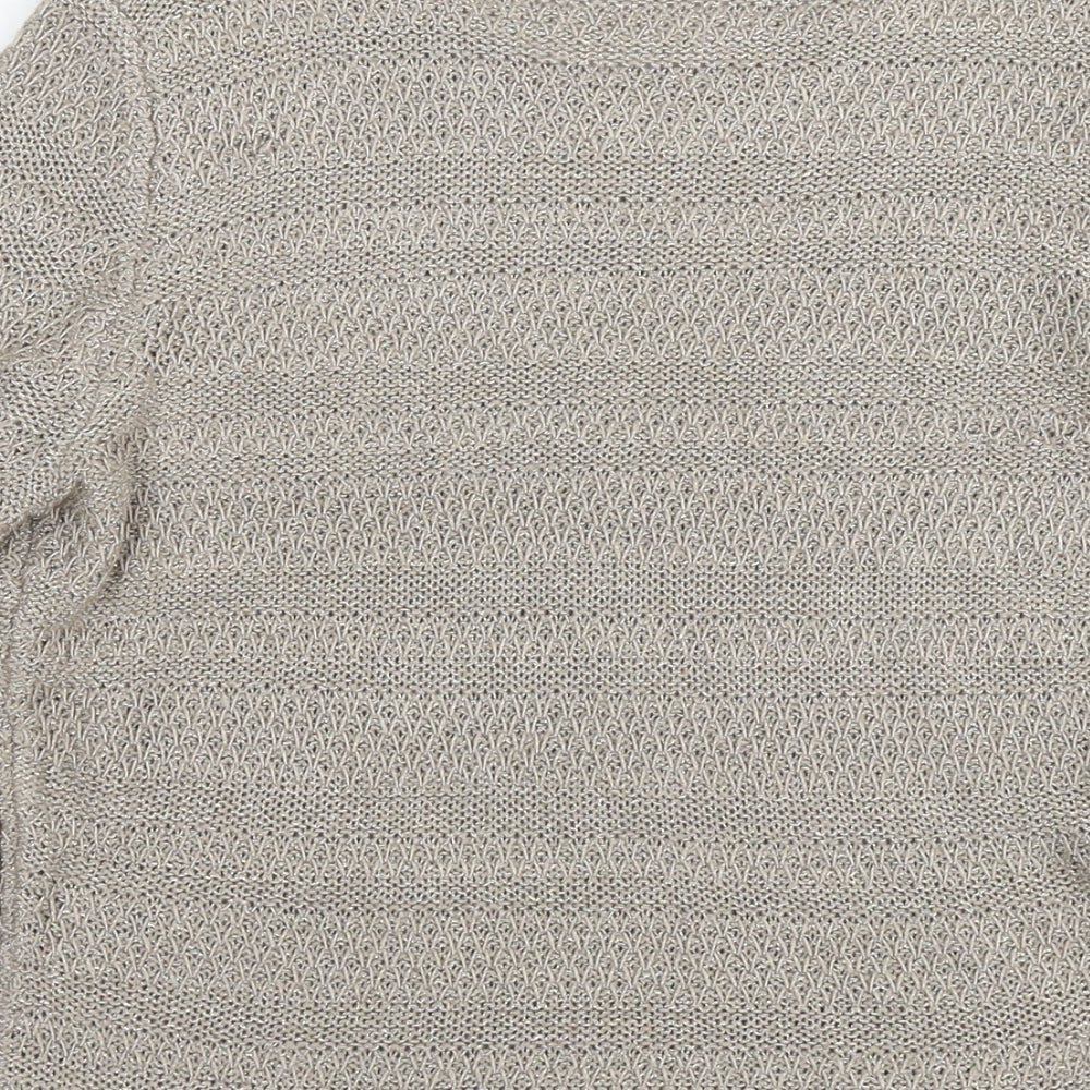 Marks and Spencer Womens Beige Round Neck Acrylic Pullover Jumper Size 12