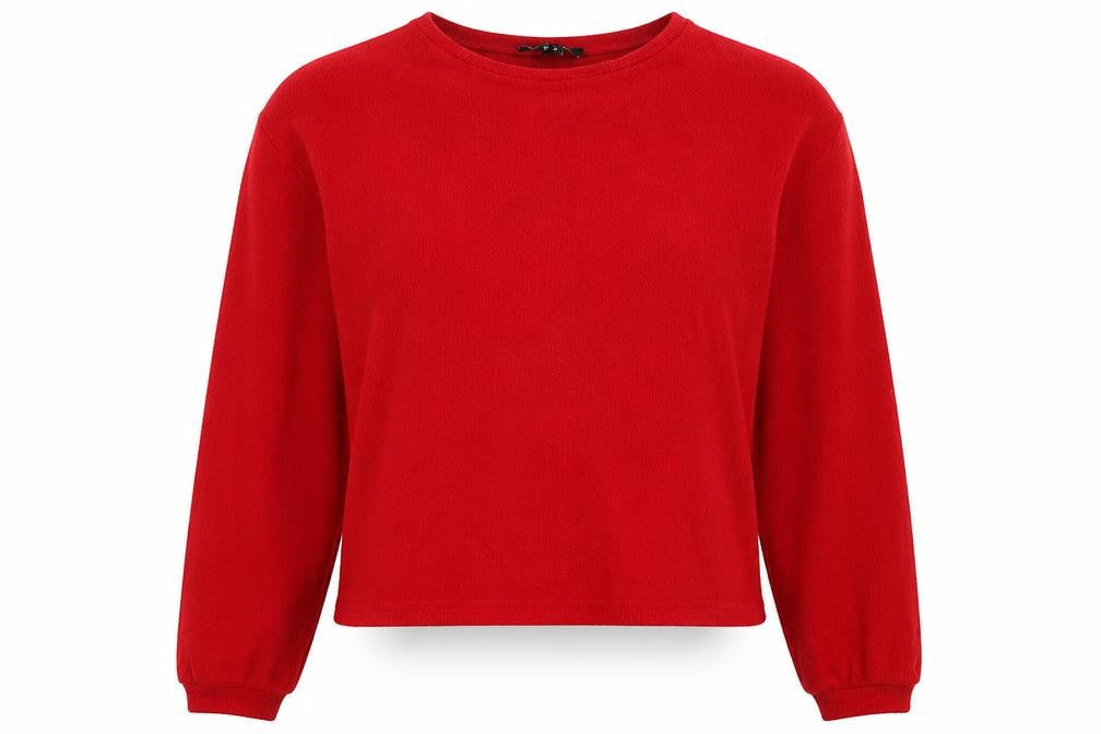 New Look Womens Red Polyester Pullover Sweatshirt Size M Pullover