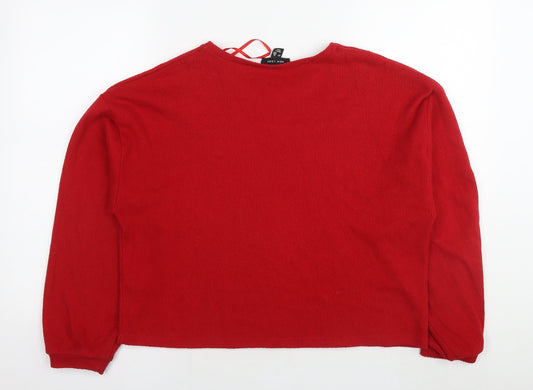 New Look Womens Red Polyester Pullover Sweatshirt Size M Pullover