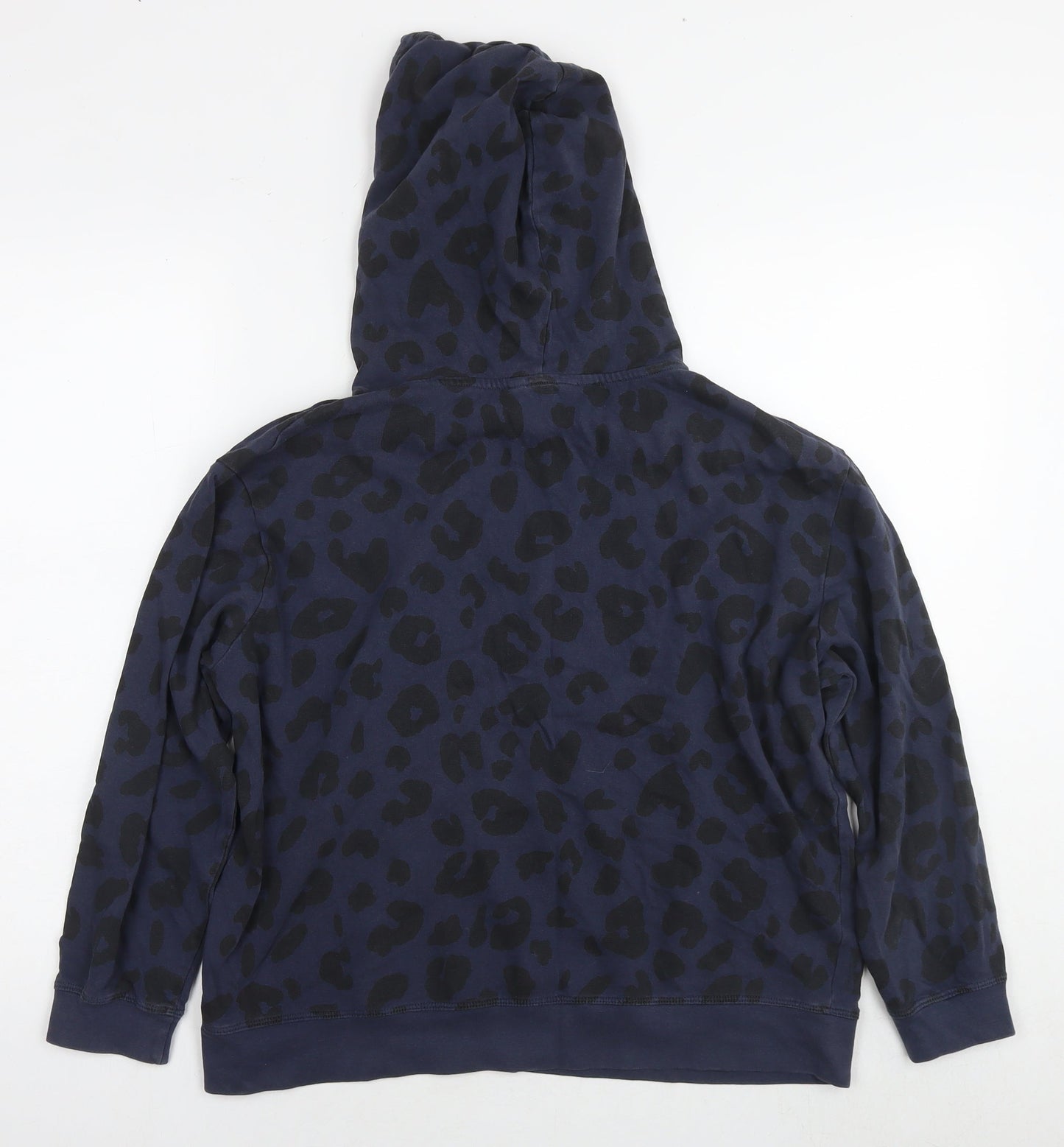 John Lewis Womens Blue Animal Print Cotton Pullover Sweatshirt Size M Pullover - Leopard Print