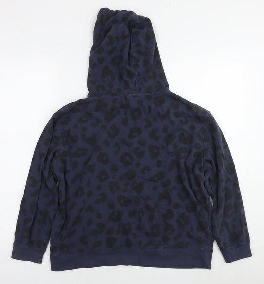 John Lewis Womens Blue Animal Print Cotton Pullover Sweatshirt Size M Pullover - Leopard Print