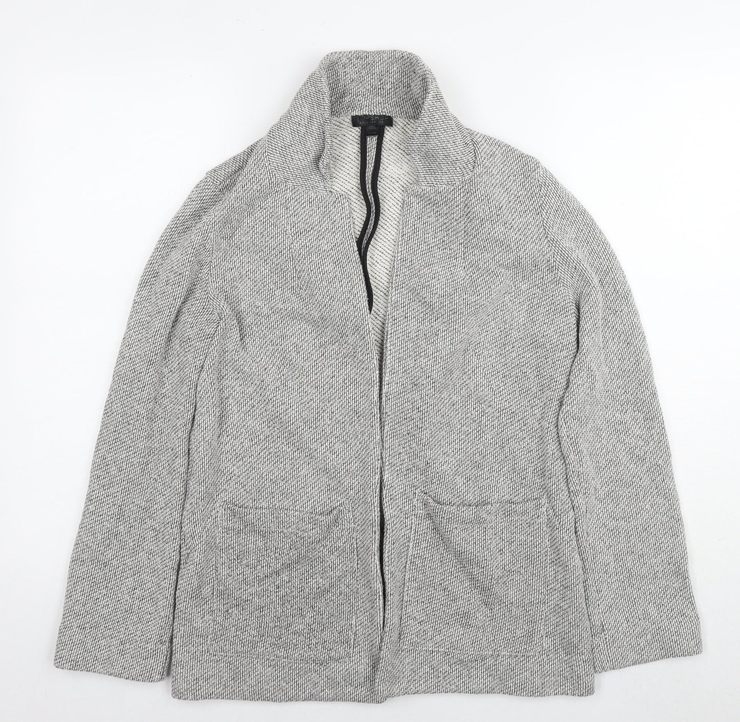 Topshop Womens Grey Kimono Jacket Size 8 Zip