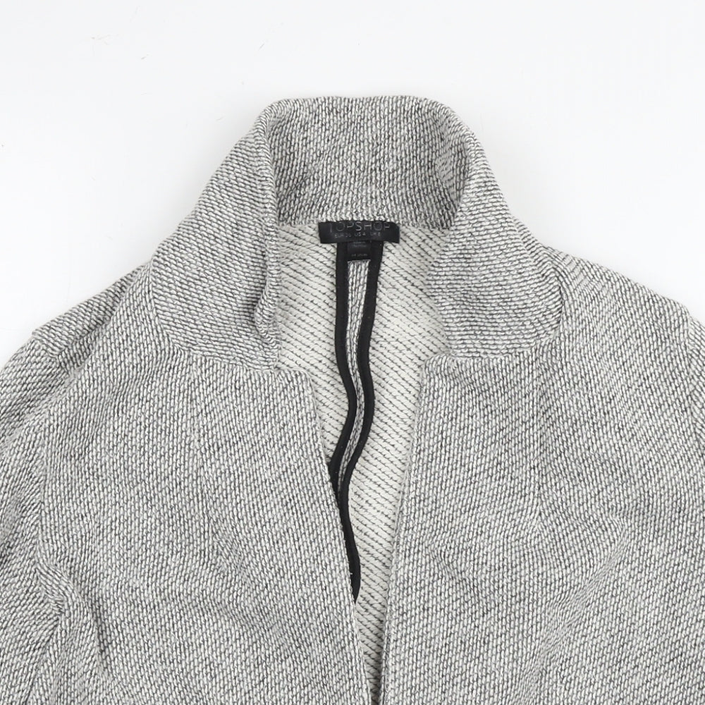 Topshop Womens Grey Kimono Jacket Size 8 Zip