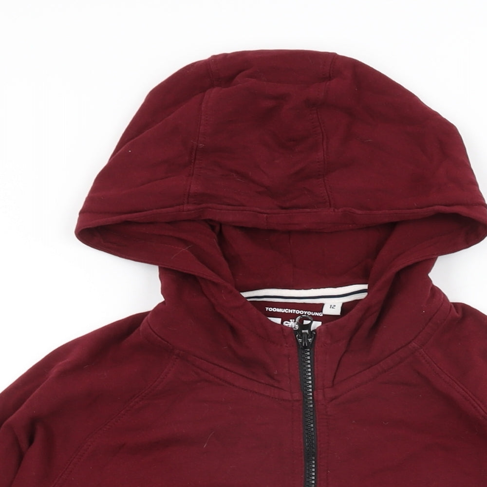 Weekend Offender Womens Red Cotton Full Zip Hoodie Size 12 Zip