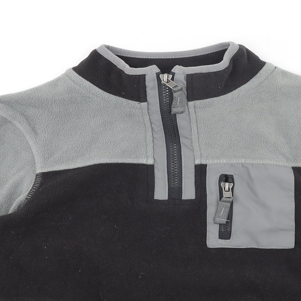 Marks and Spencer Boys Grey Polyester Pullover Sweatshirt Size 7-8 Years Zip