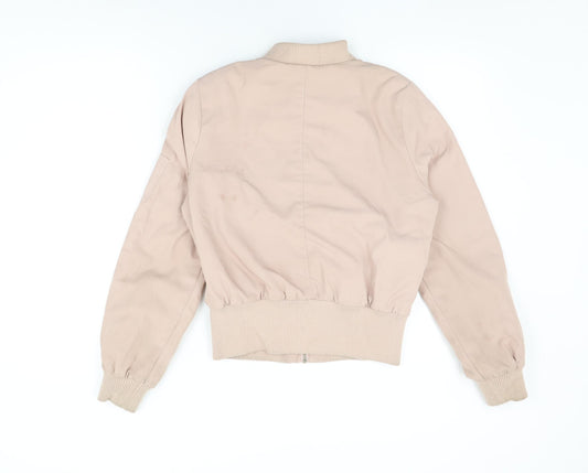 Miss Selfridge Womens Pink Bomber Jacket Coat Size 10 Zip