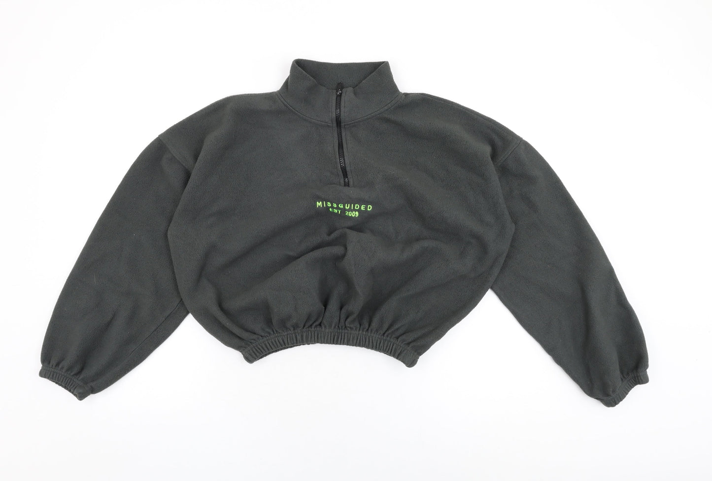 Missguided Womens Grey Polyester Pullover Sweatshirt Size 8 Zip - Missguided Logo