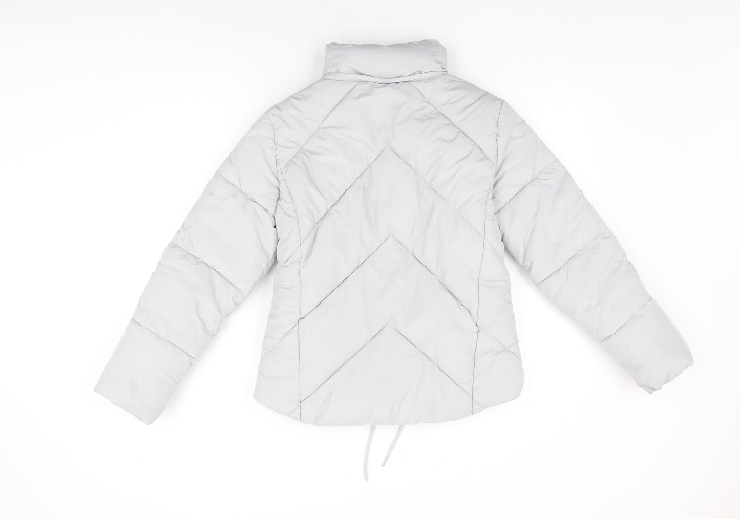 Topshop Womens Blue Puffer Jacket Coat Size 4 Zip