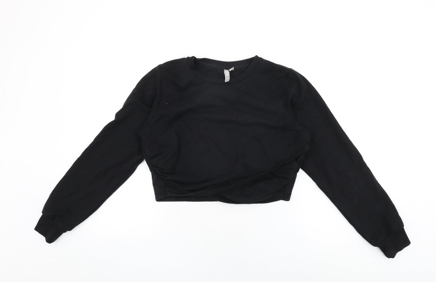 ASOS Womens Black Cotton Pullover Sweatshirt Size 10 Pullover - Cropped