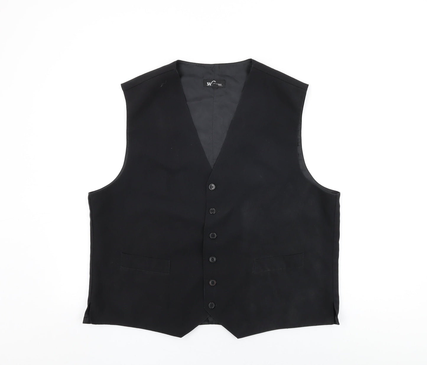 Williams Mens Black Polyester Jacket Suit Waistcoat Size 46 Regular