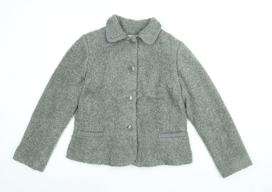 Marks and Spencer Womens Grey Jacket Size 16 Button