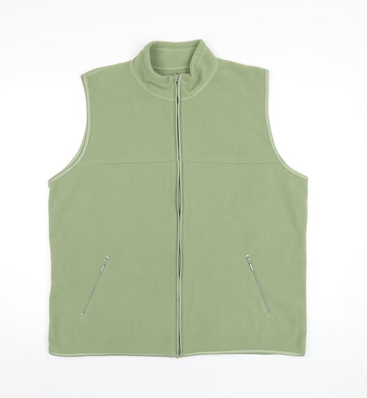 EWM Womens Green Quilted Waistcoat Size 18 Zip