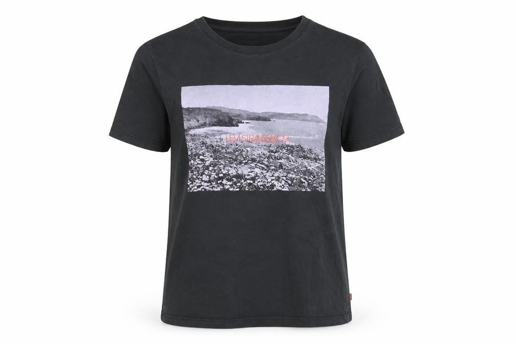 Womens UK Size XS Levi's Black Cotton T-Shirt