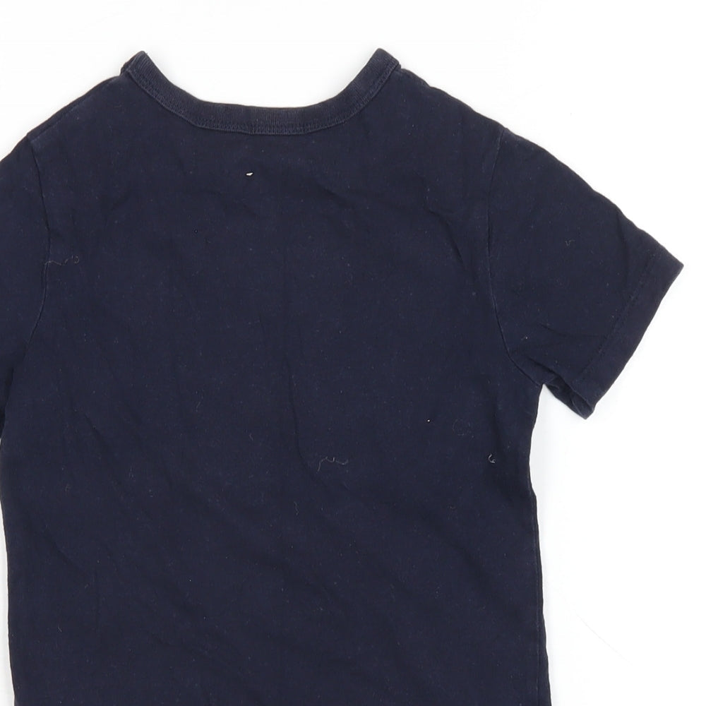 Gap Boys Blue Cotton Basic T-Shirt Size 4 Years Round Neck Pullover