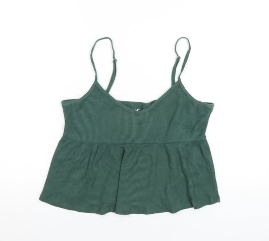 Hollister Womens Green Cotton Camisole T-Shirt Size M V-Neck
