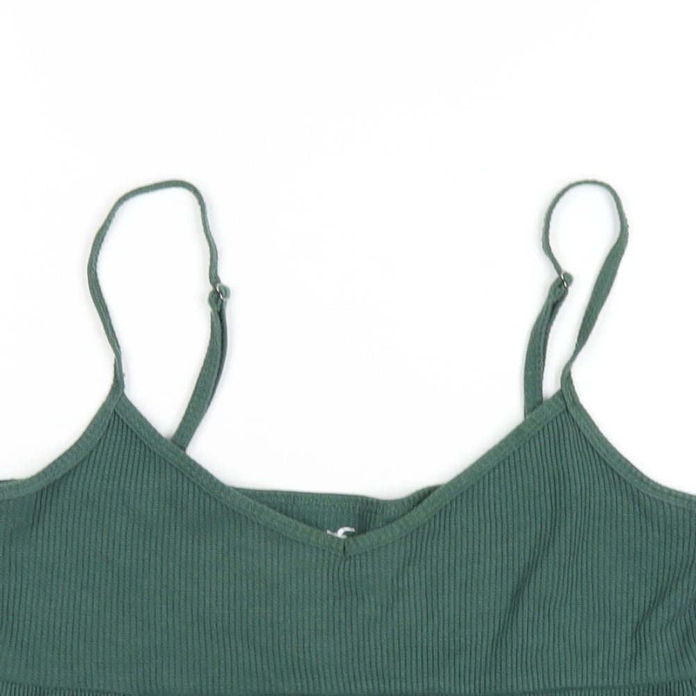 Hollister Womens Green Cotton Camisole T-Shirt Size M V-Neck