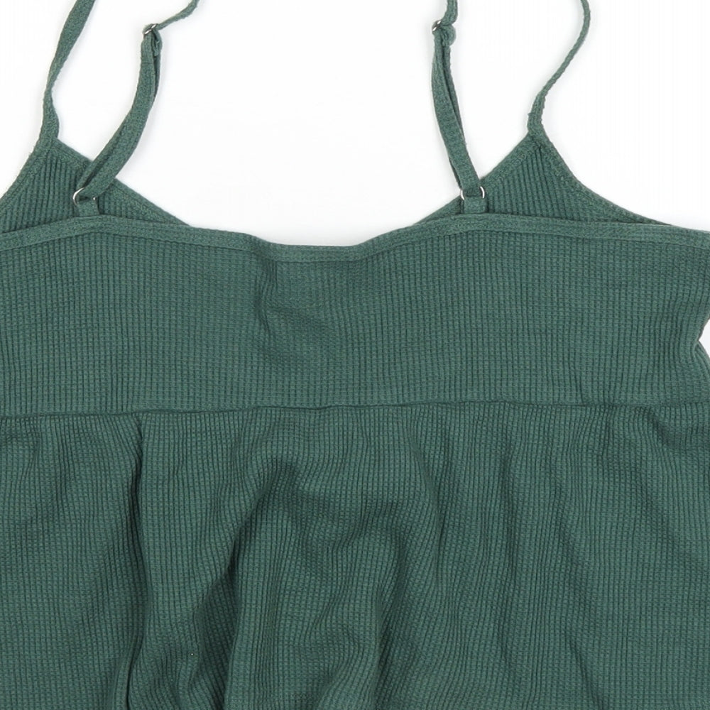Hollister Womens Green Cotton Camisole T-Shirt Size M V-Neck