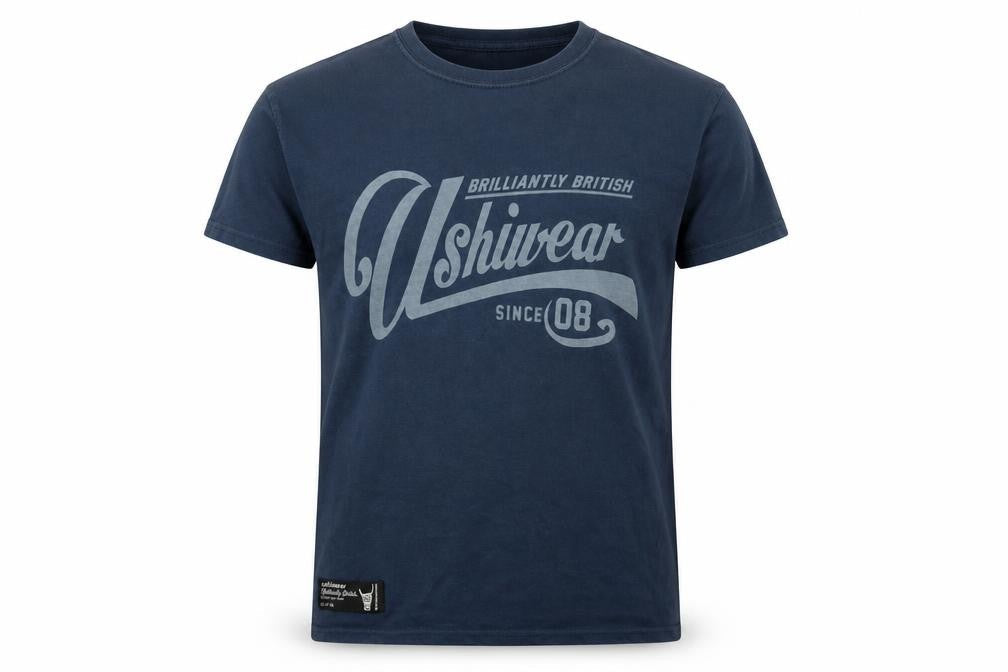 Ushiwear Mens Blue Cotton T-Shirt Size S Crew Neck