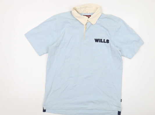 Jack Wills Mens Blue Cotton Polo Size XL Collared Button