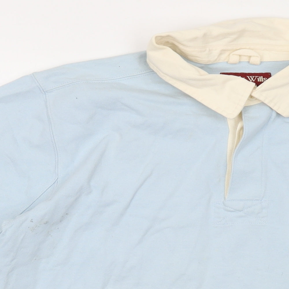 Jack Wills Mens Blue Cotton Polo Size XL Collared Button