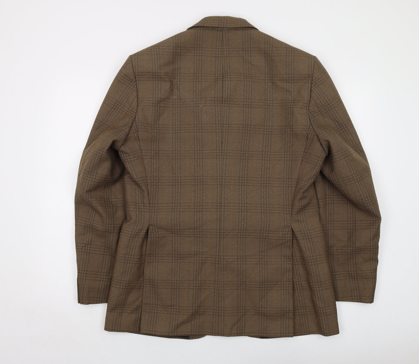 Hodges Mens Green Plaid Polyester Jacket Suit Jacket Size 42 Regular