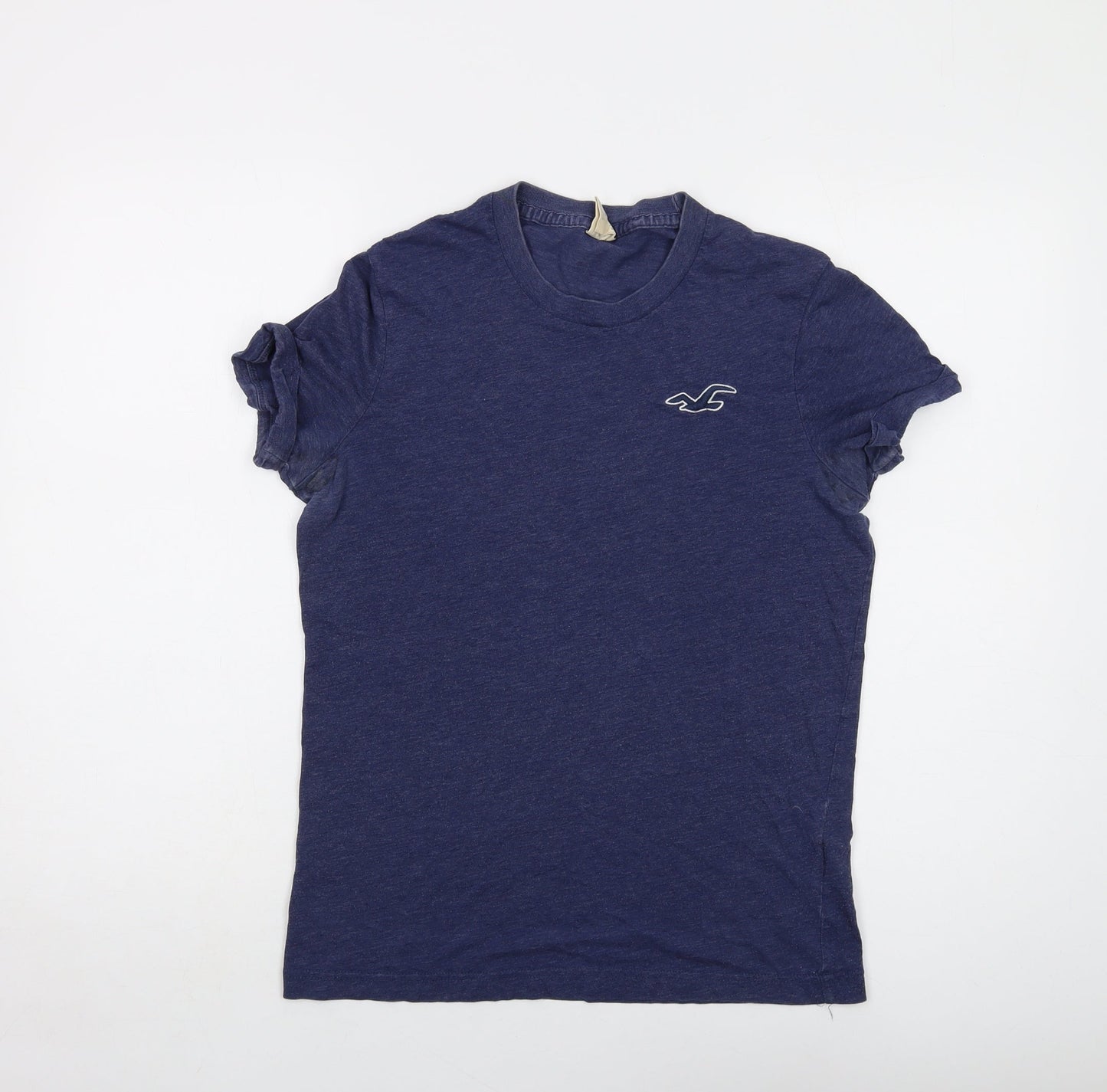 Hollister Womens Blue Cotton Basic T-Shirt Size S Crew Neck