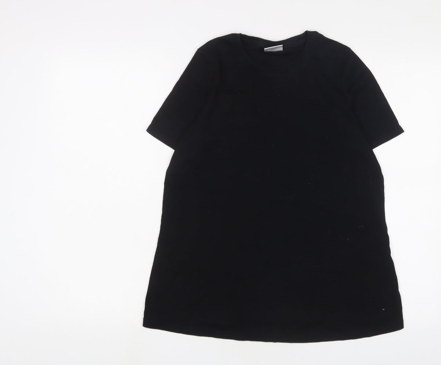 NEXT Womens Black Cotton Basic T-Shirt Size 10 Crew Neck