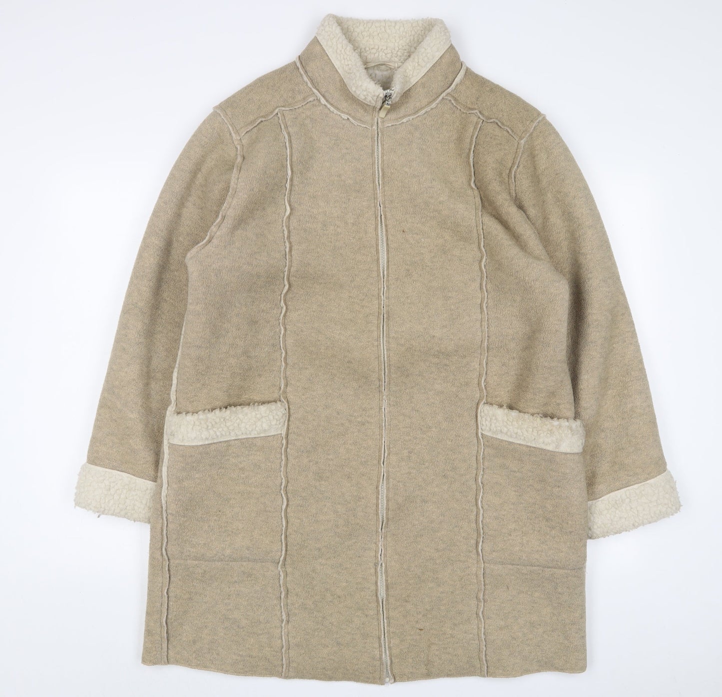 Marks and Spencer Womens Beige Jacket Size 16 Zip