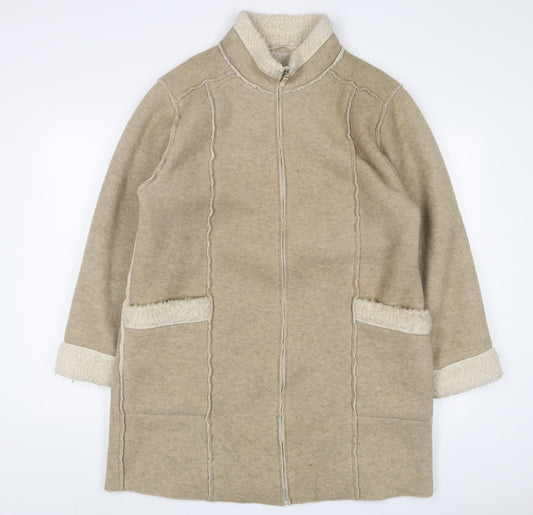 Marks and Spencer Womens Beige Jacket Size 16 Zip